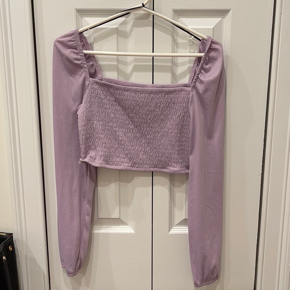 purple crop top